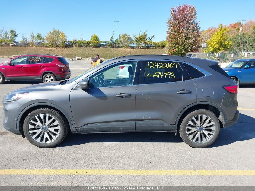 2021 Ford Escape Titanium VIN: 1FMCU9DZXMUA74793 Lot: 12422169