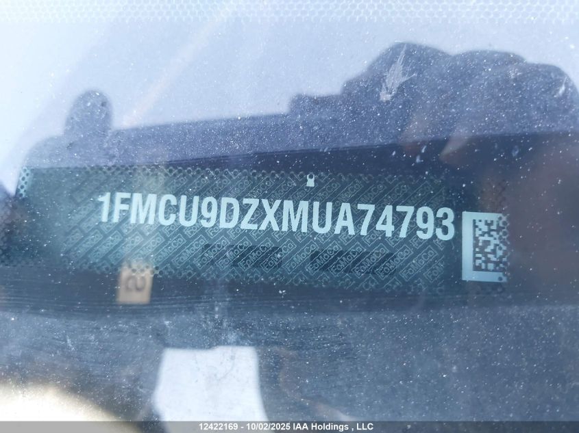 2021 Ford Escape Titanium VIN: 1FMCU9DZXMUA74793 Lot: 12422169