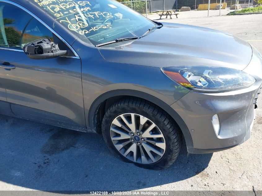 2021 Ford Escape Titanium VIN: 1FMCU9DZXMUA74793 Lot: 12422169
