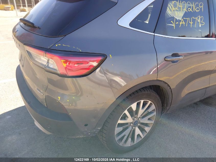 2021 Ford Escape Titanium VIN: 1FMCU9DZXMUA74793 Lot: 12422169