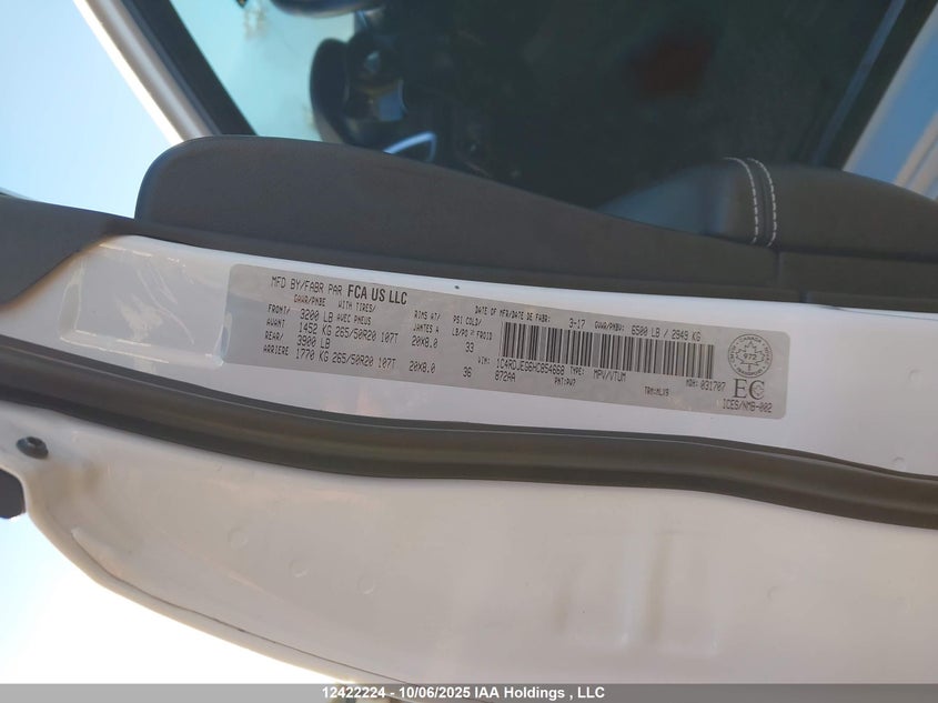 1C4RDJEG6HC854668 2017 DODGE DURANGO photo no. 9