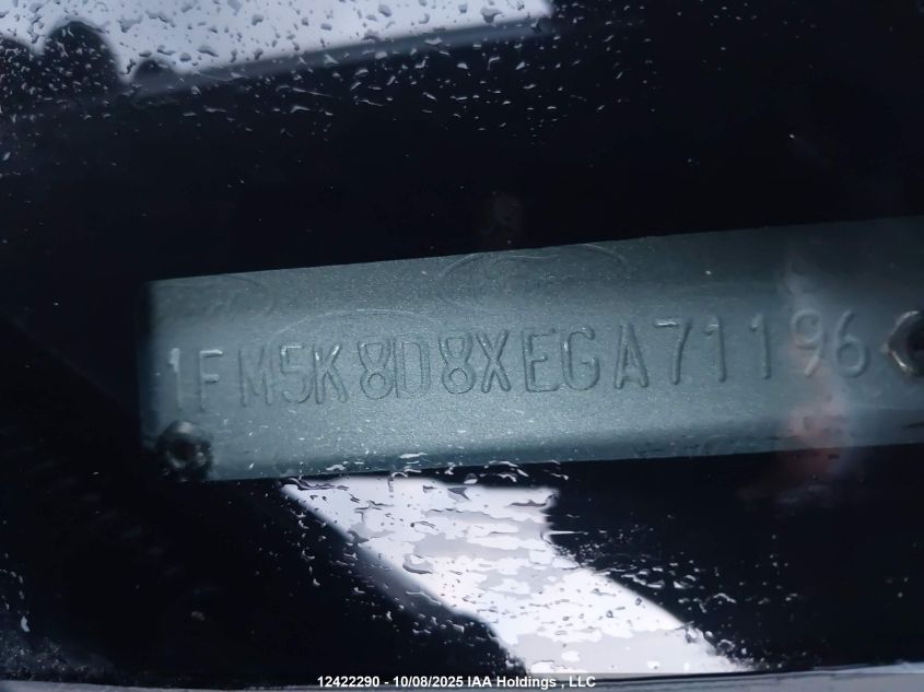 2014 Ford Explorer Xlt VIN: 1FM5K8D8XEGA71196 Lot: 12422290