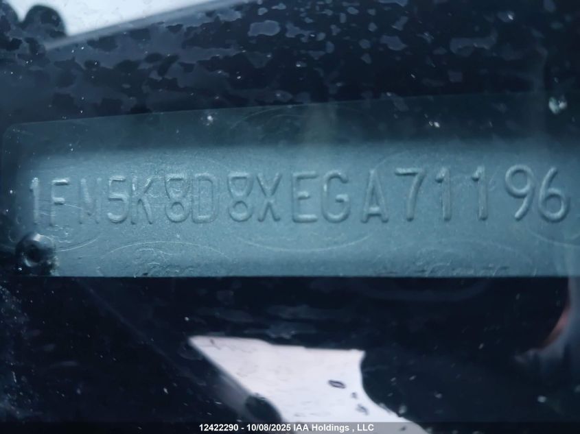 2014 Ford Explorer Xlt VIN: 1FM5K8D8XEGA71196 Lot: 12422290