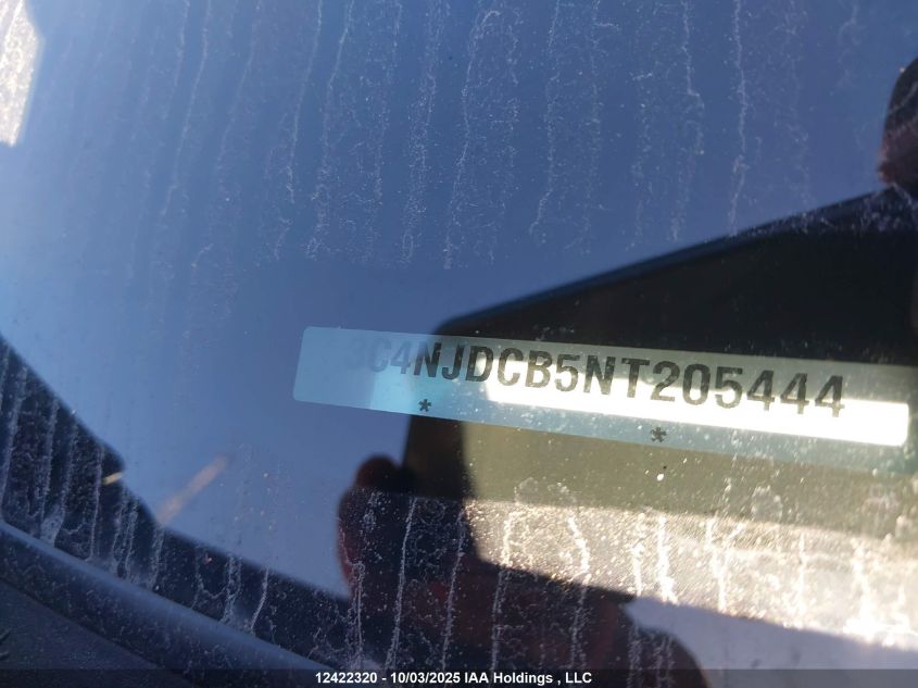 2022 Jeep Compass VIN: 3C4NJDCB5NT205444 Lot: 12422320