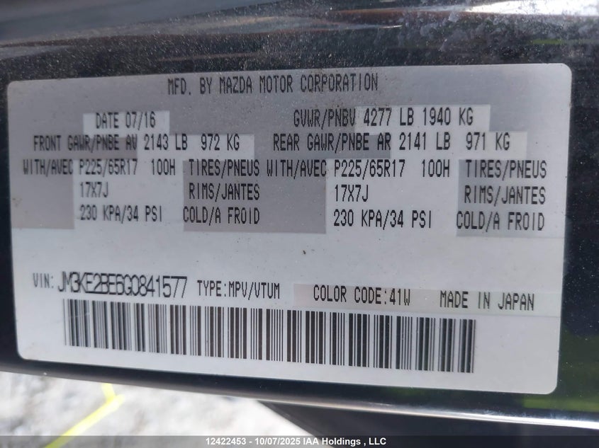 JM3KE2BE6G0841577 2016 MAZDA CX-5 photo no. 9