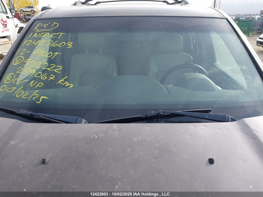 2012 Honda Pilot Exl VIN: 5FNYF4H58CB502222 Lot: 12422603