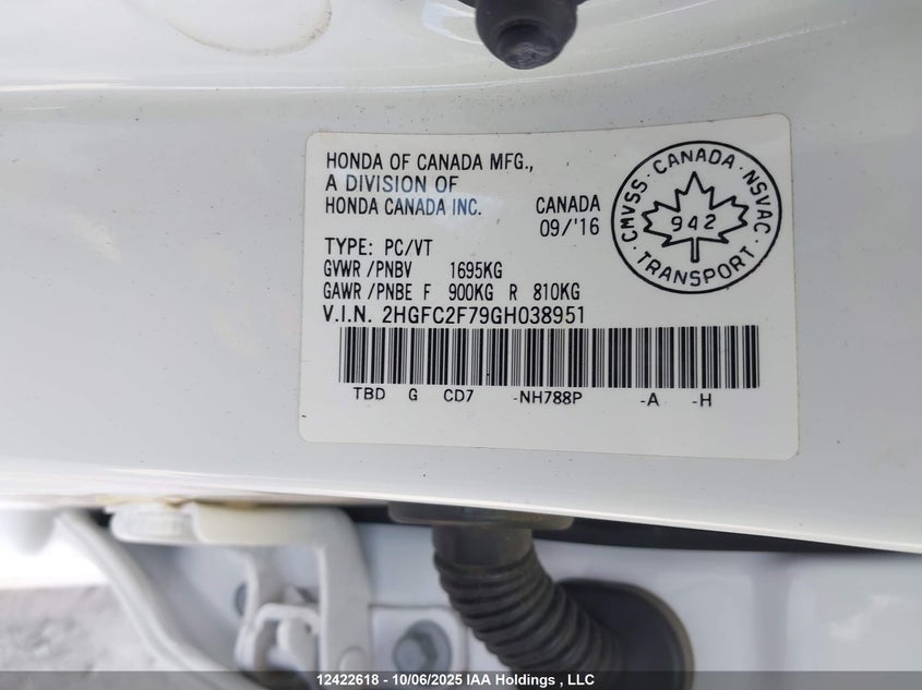 2HGFC2F79GH038951 2016 HONDA CIVIC photo no. 17