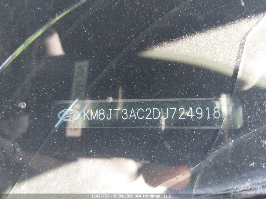 2013 Hyundai Tucson Gl VIN: KM8JT3AC2DU724918 Lot: 12422723