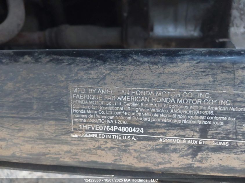 2023 Honda Sxs520 M2 VIN: 1HFVE0764P4800424 Lot: 12422830