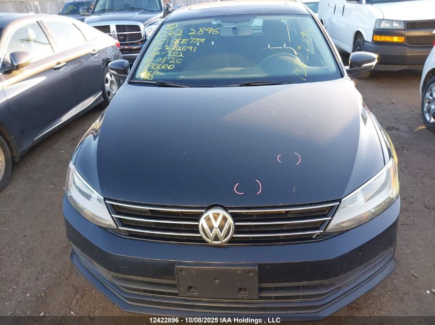 2015 Volkswagen Jetta 2.0L Trendline/2.0L Trendline+ VIN: 3VW1K7AJ8FM222691 Lot: 12422896