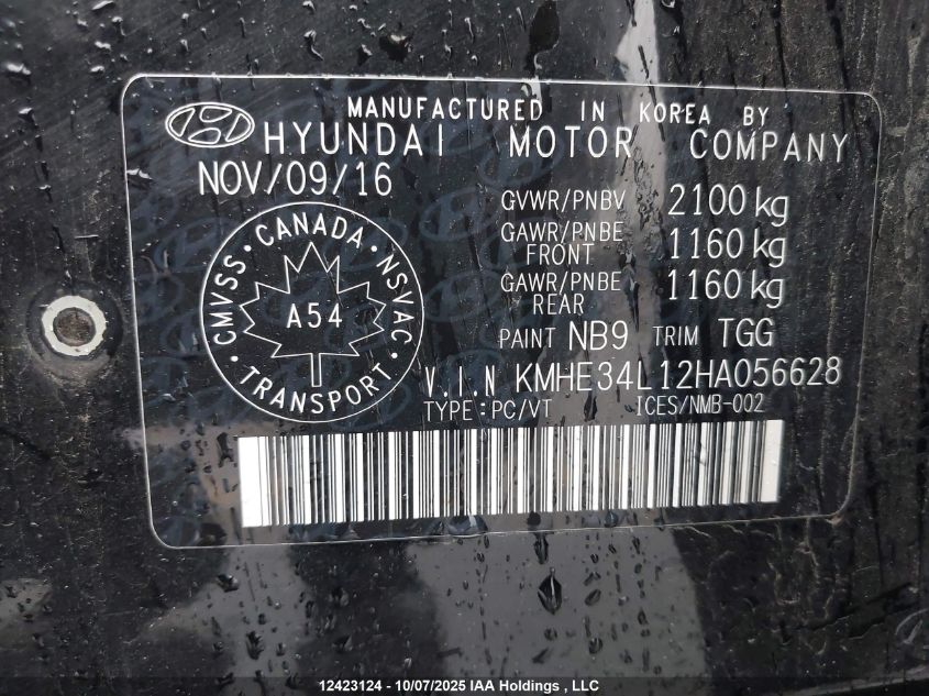 2017 Hyundai Sonata Hybrid Limited VIN: KMHE34L12HA056628 Lot: 12423124