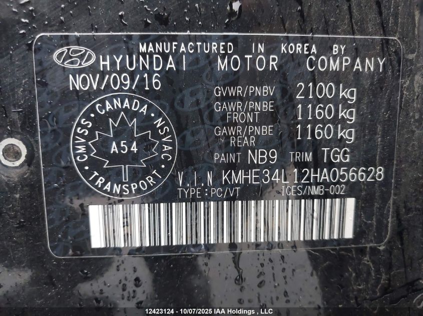 2017 Hyundai Sonata Hybrid Limited VIN: KMHE34L12HA056628 Lot: 12423124