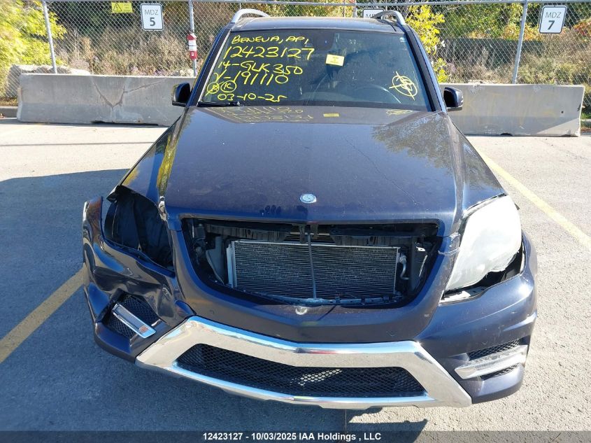 2014 Mercedes-Benz Glk 350 4Matic VIN: WDCGG8JB3EG191110 Lot: 12423127