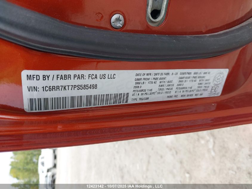 2023 Ram 1500 Classic Tradesman VIN: 1C6RR7KT7PS585498 Lot: 12423142