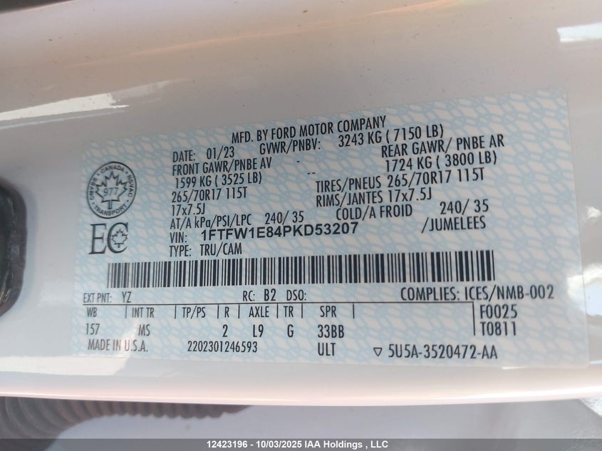1FTFW1E84PKD53207 2023 FORD F-150 photo no. 19