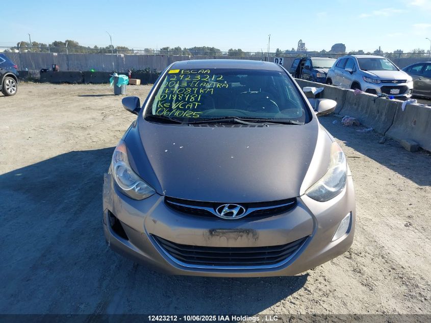 2013 Hyundai Elantra Gls/Limited VIN: 5NPDH4AE8DH188481 Lot: 12423212
