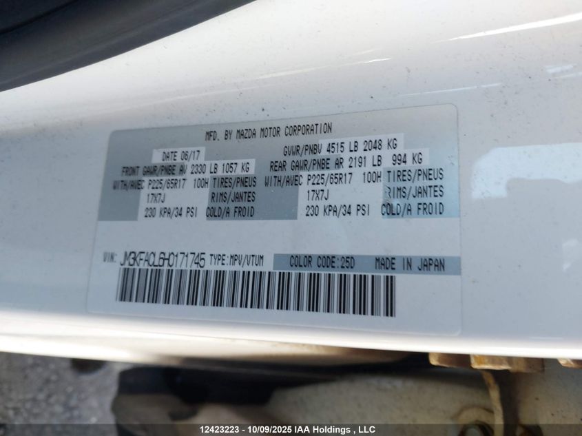 2017 Mazda Cx-5 Gs VIN: JM3KFACL6H0171745 Lot: 12423223