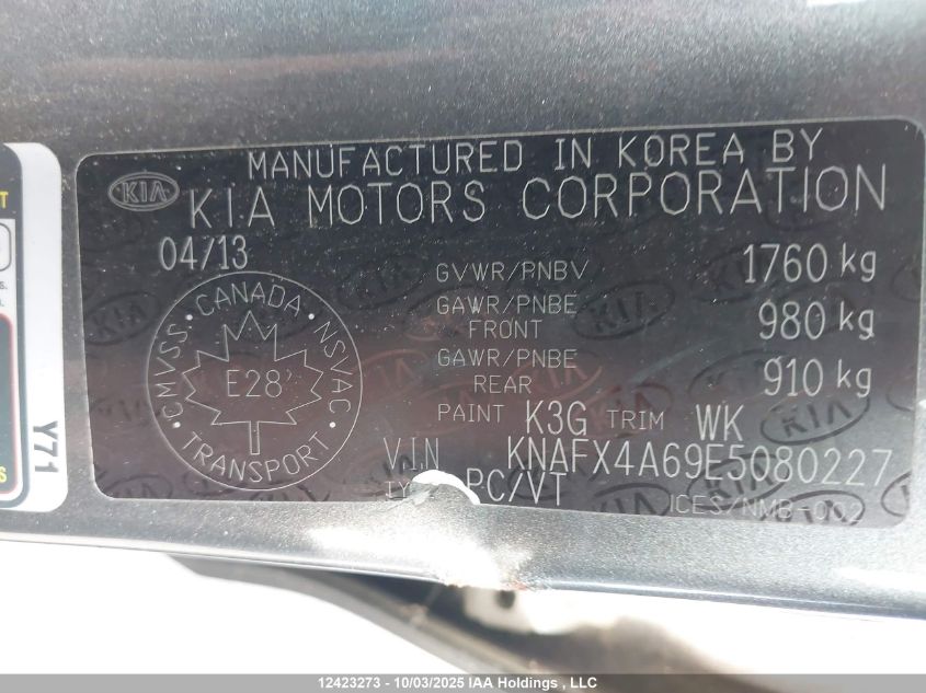 2014 Kia Forte Lx VIN: KNAFX4A69E5080227 Lot: 12423273