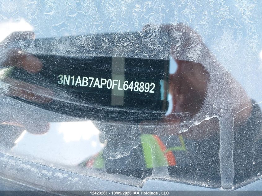 2015 Nissan Sentra S/Sv/Sr/Sl VIN: 3N1AB7AP0FL648892 Lot: 12423281