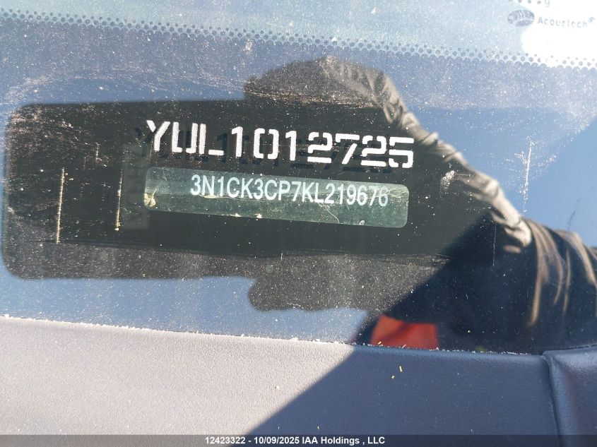 2019 Nissan Micra VIN: 3N1CK3CP7KL219676 Lot: 12423322