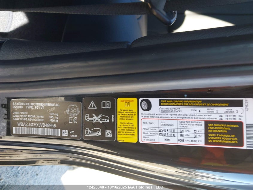 2018 BMW 230Xi VIN: WBA2J3C5XJVD48956 Lot: 12423348