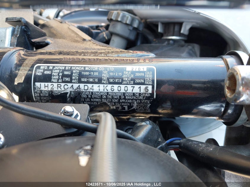 JH2RC44D41K600715 2001 HONDA VT photo no. 10