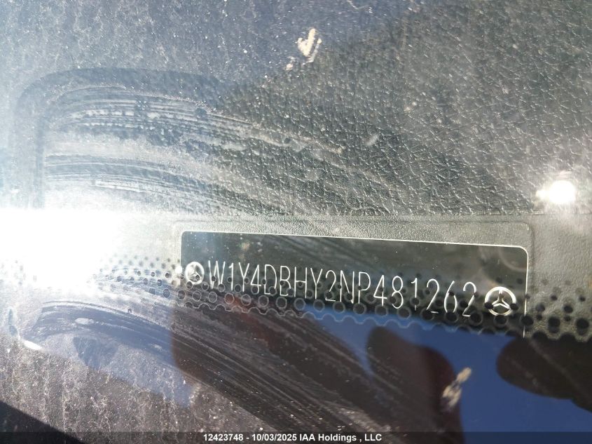 2022 Mercedes-Benz Sprinter 2500 Standard Roof I4 Diesel VIN: W1Y4DBHY2NP481262 Lot: 12423748