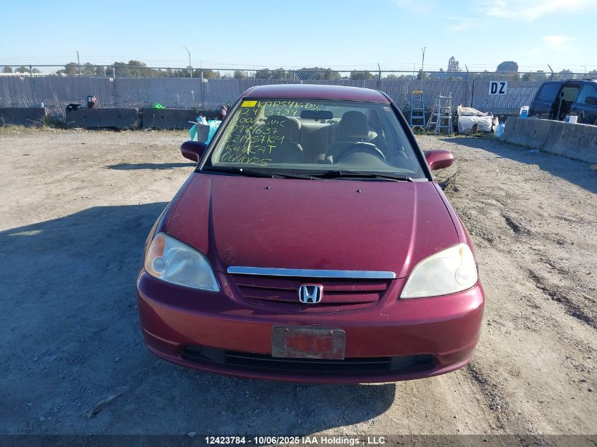 2002 Honda Civic Lx VIN: 2HGES16852H944637 Lot: 12423784