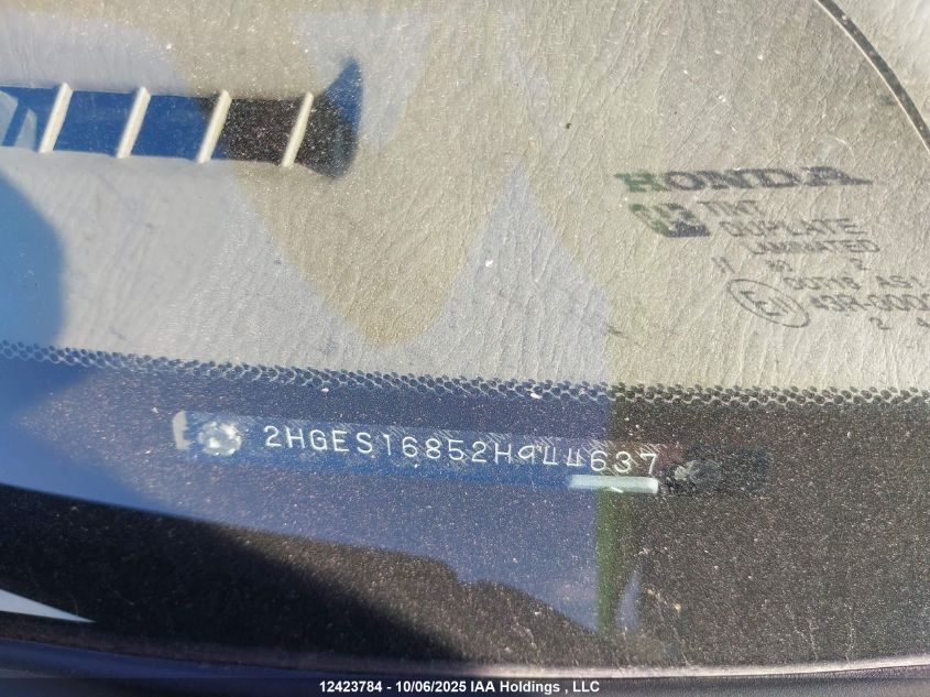 2002 Honda Civic Lx VIN: 2HGES16852H944637 Lot: 12423784