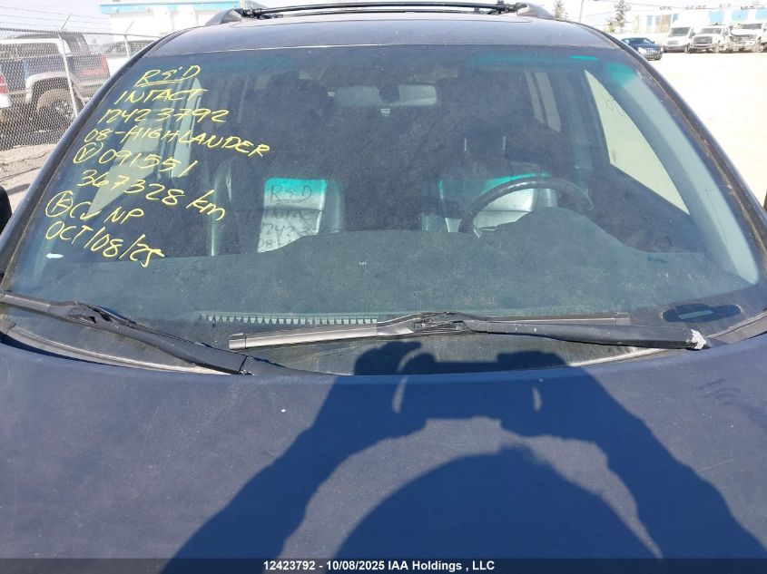 2008 Toyota Highlander Sport VIN: JTEES43A782091551 Lot: 12423792