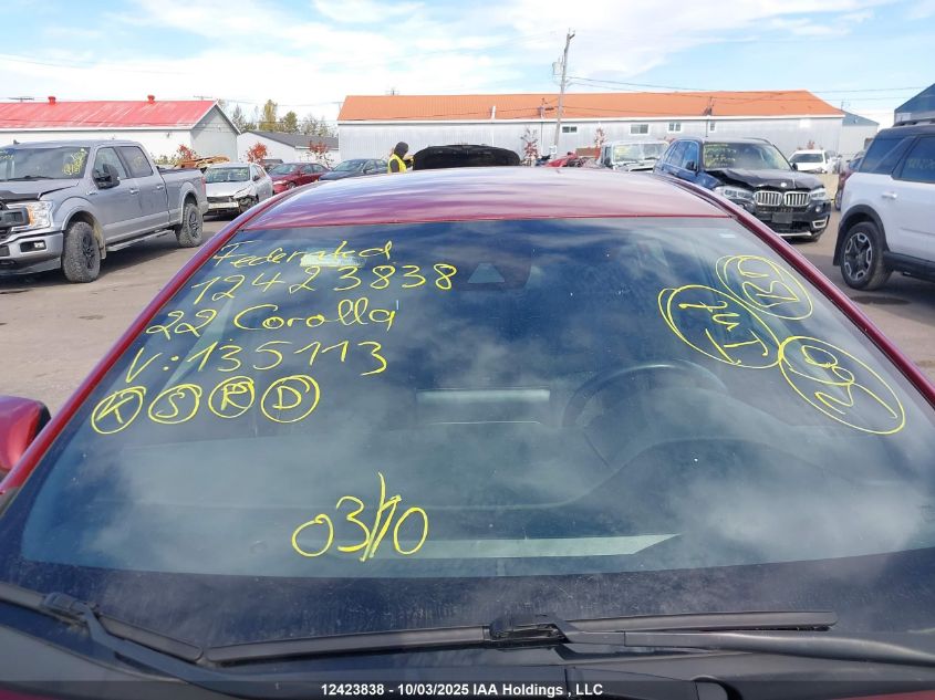 2022 Toyota Corolla Se VIN: 5YFB4MBE3NP135113 Lot: 12423838