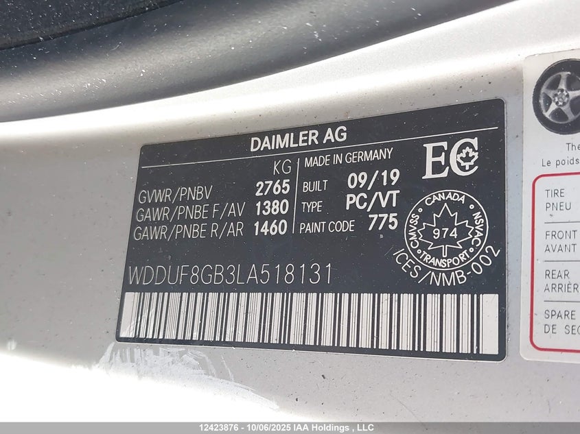 2020 Mercedes-Benz S 560 4Matic VIN: WDDUF8GB3LA518131 Lot: 12423876