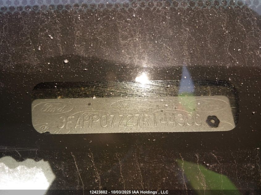 2007 Ford Fusion Se VIN: 3FAHP07Z27R144300 Lot: 12423882