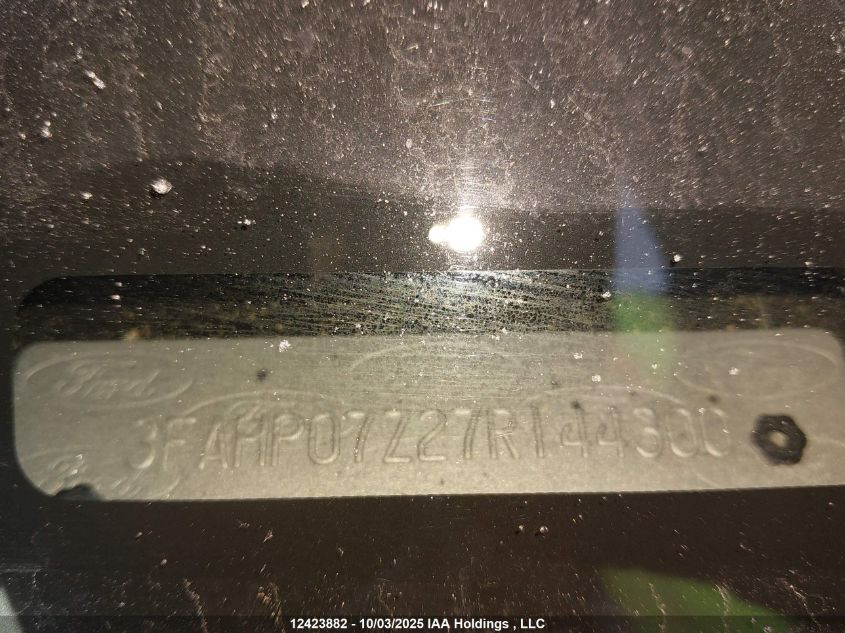 2007 Ford Fusion Se VIN: 3FAHP07Z27R144300 Lot: 12423882