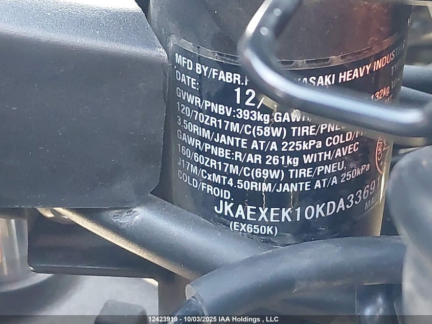 JKAEXEK10KDA33691 2019 KAWASAKI NINJA photo no. 14