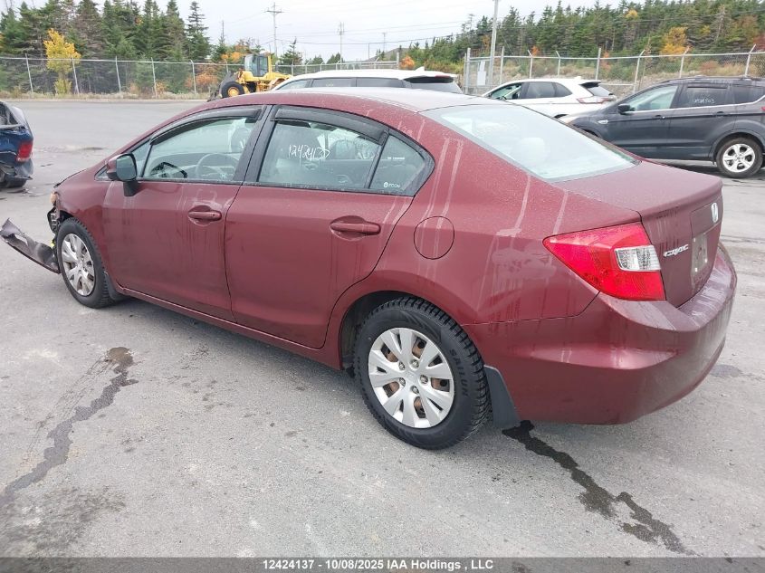 2012 Honda Civic Lx VIN: 2HGFB2F40CH048206 Lot: 12424137