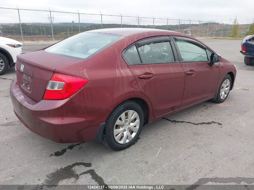 2012 Honda Civic Lx VIN: 2HGFB2F40CH048206 Lot: 12424137