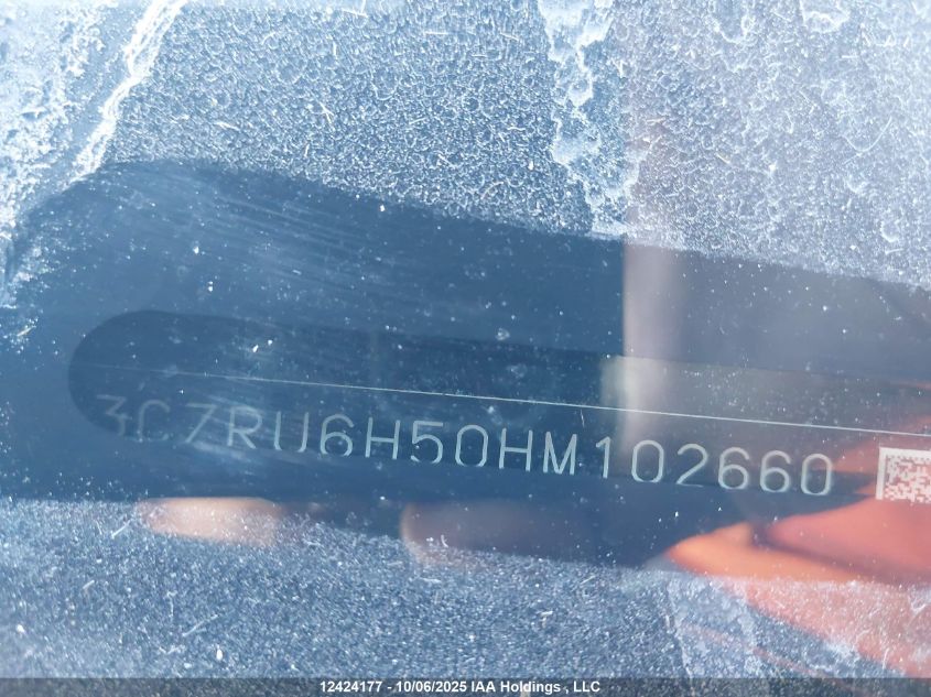 2017 Honda Hr-V Ex VIN: 3CZRU6H50HM102660 Lot: 12424177