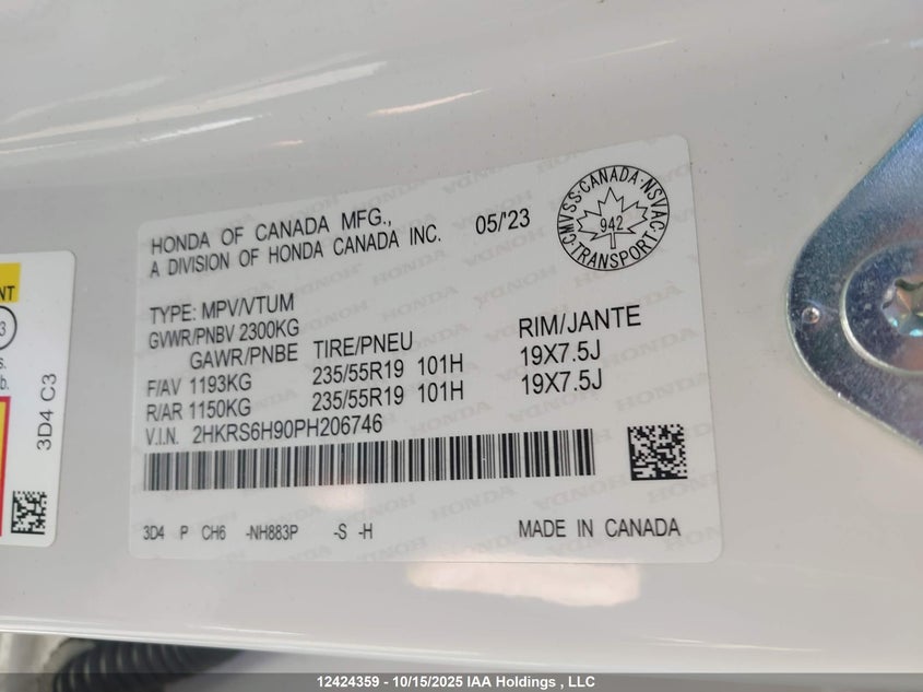 2HKRS6H90PH206746 2023 HONDA CR-V photo no. 9