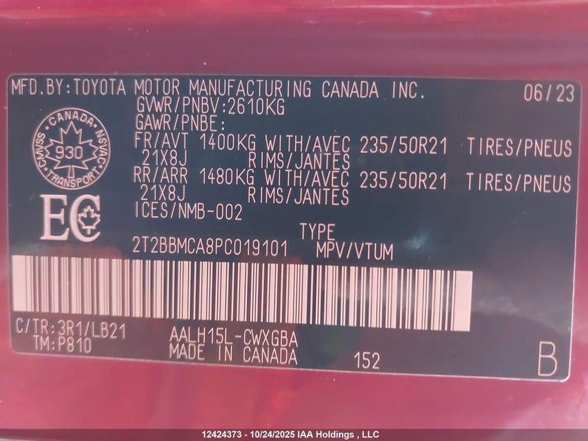 2T2BBMCA8PC019101 2023 LEXUS RX photo no. 9