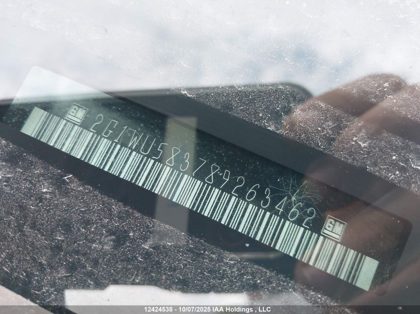 2008 Chevrolet Impala Ltz VIN: 2G1WU583789263462 Lot: 12424538