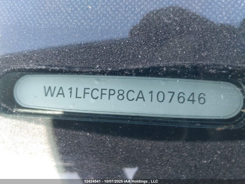 2012 Audi Q5 Premium Plus VIN: WA1LFCFP8CA107646 Lot: 12424541