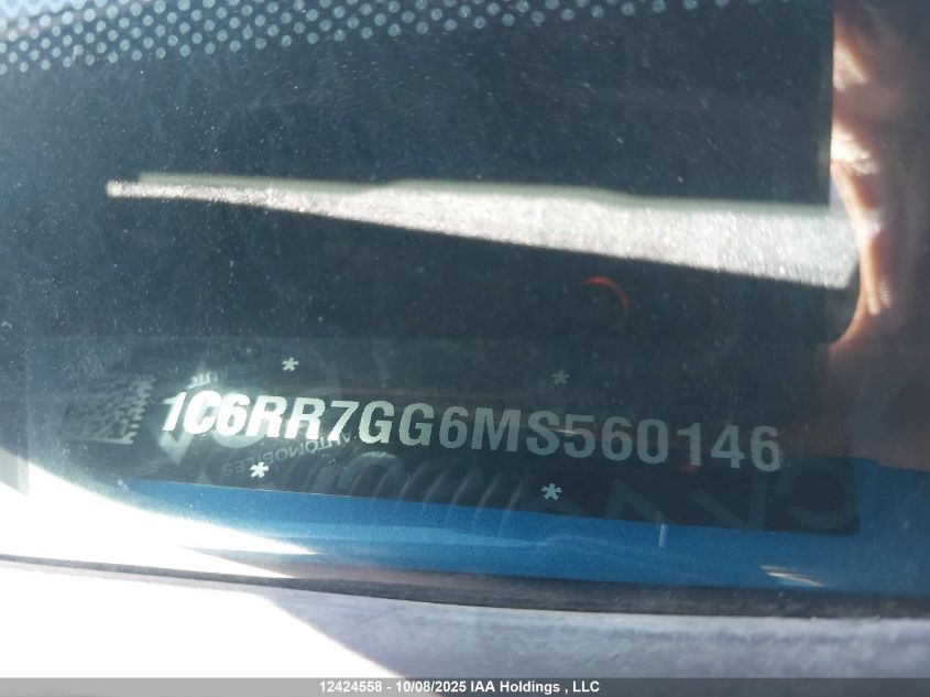 2021 Ram 1500 Classic Slt VIN: 1C6RR7GG6MS560146 Lot: 12424558