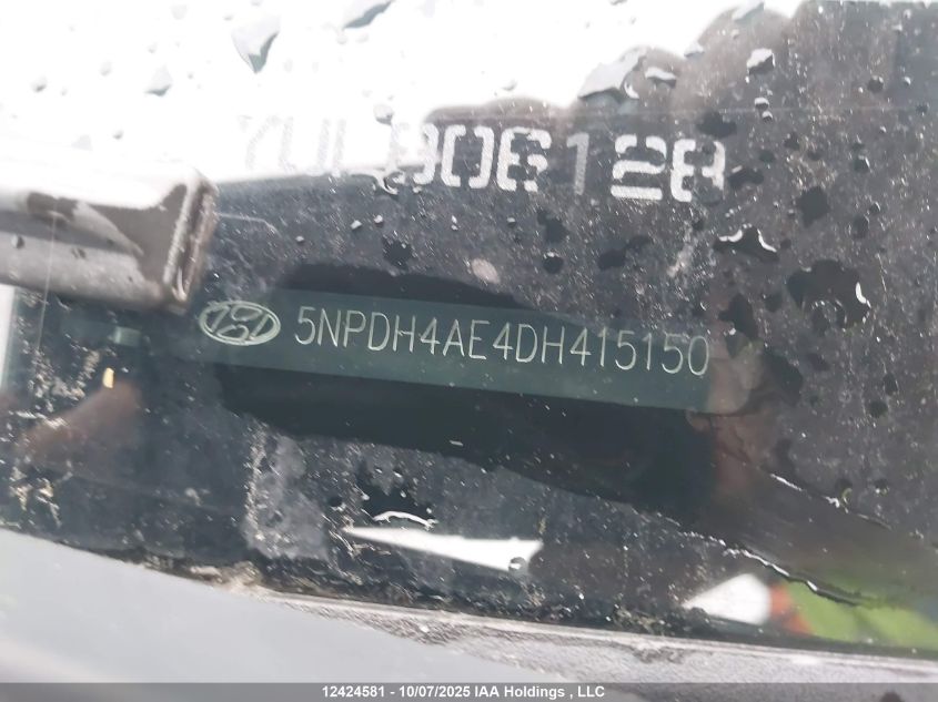 2013 Hyundai Elantra VIN: 5NPDH4AE4DH415150 Lot: 12424581