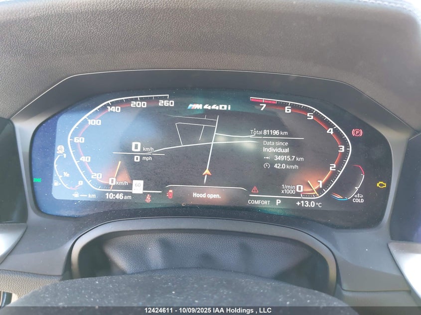 2022 BMW M440Xi Gran Coupe VIN: WBA13AW00NFL72609 Lot: 12424611