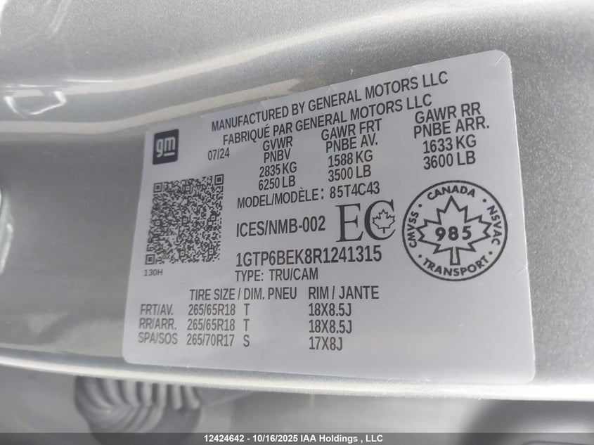 1GTP6BEK8R1241315 2024 GMC CANYON photo no. 9