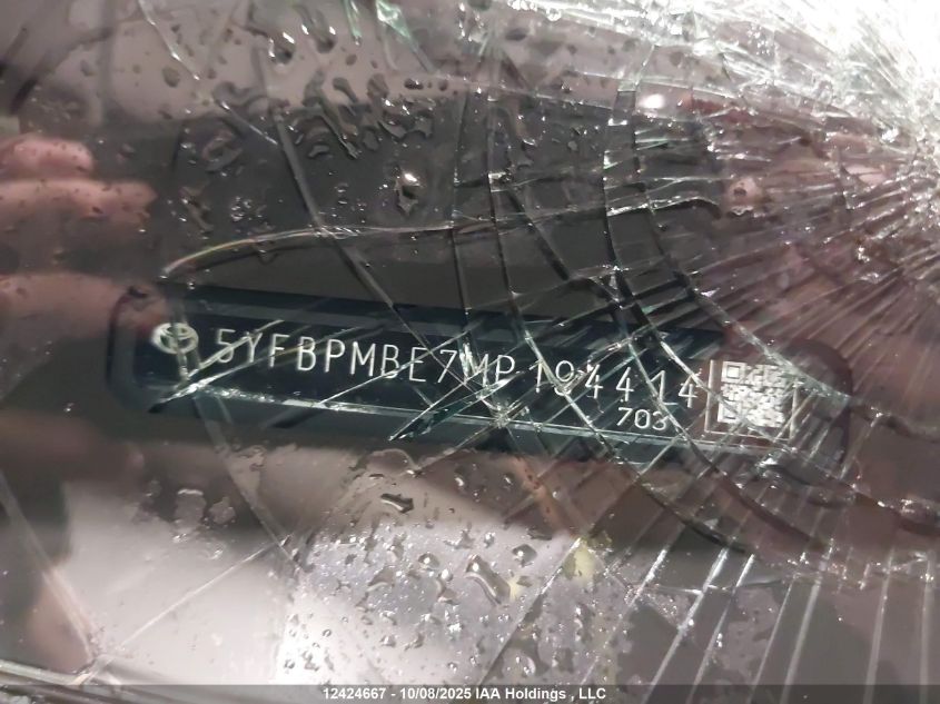 2021 Toyota Corolla Le VIN: 5YFBPMBE7MP194414 Lot: 12424667