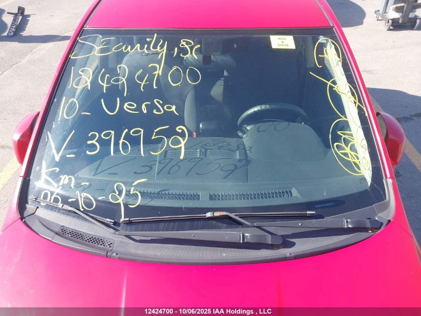 2010 Nissan Versa 1.8S VIN: 3N1BC1CP7AL396952 Lot: 12424700