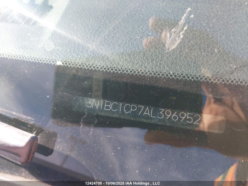 2010 Nissan Versa 1.8S VIN: 3N1BC1CP7AL396952 Lot: 12424700