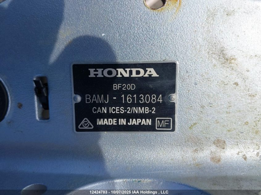 2022 Honda Bf VIN: BAMJ1613084 Lot: 12424783